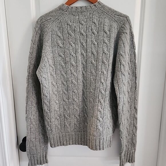 Abercrombie & Fitch Vintage Wool Cashmere Fisherman Cable Knit Sweater Mens L - Picture 3 of 7